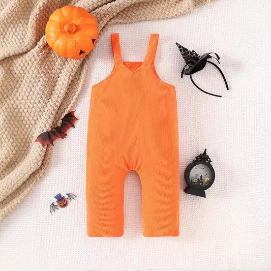 Halloween Baby Pumpkin Grimace Suspender Pants