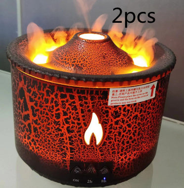 Ultrasonic Volcano Oil Humidifier Flame Aromatherapy Diffuser