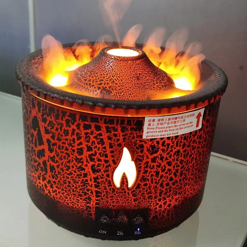 Ultrasonic Volcano Oil Humidifier Flame Aromatherapy Diffuser