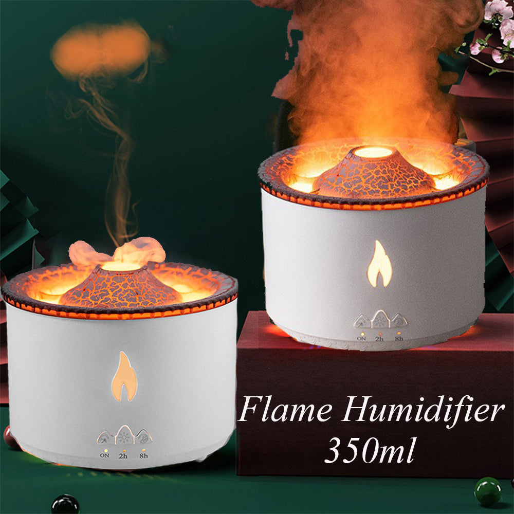 Ultrasonic Volcano Oil Humidifier Flame Aromatherapy Diffuser
