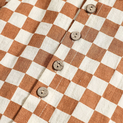 Cotton and Linen Short Sleeve Lapel Polo Shirt