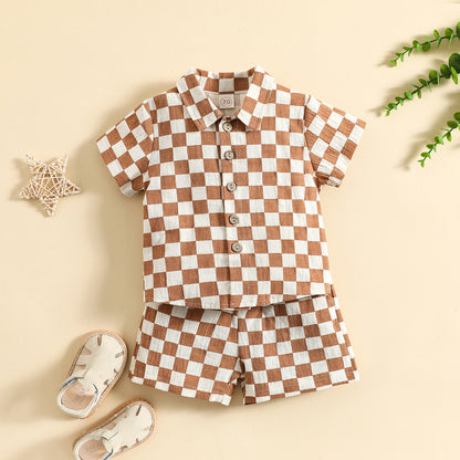 Cotton and Linen Short Sleeve Lapel Polo Shirt