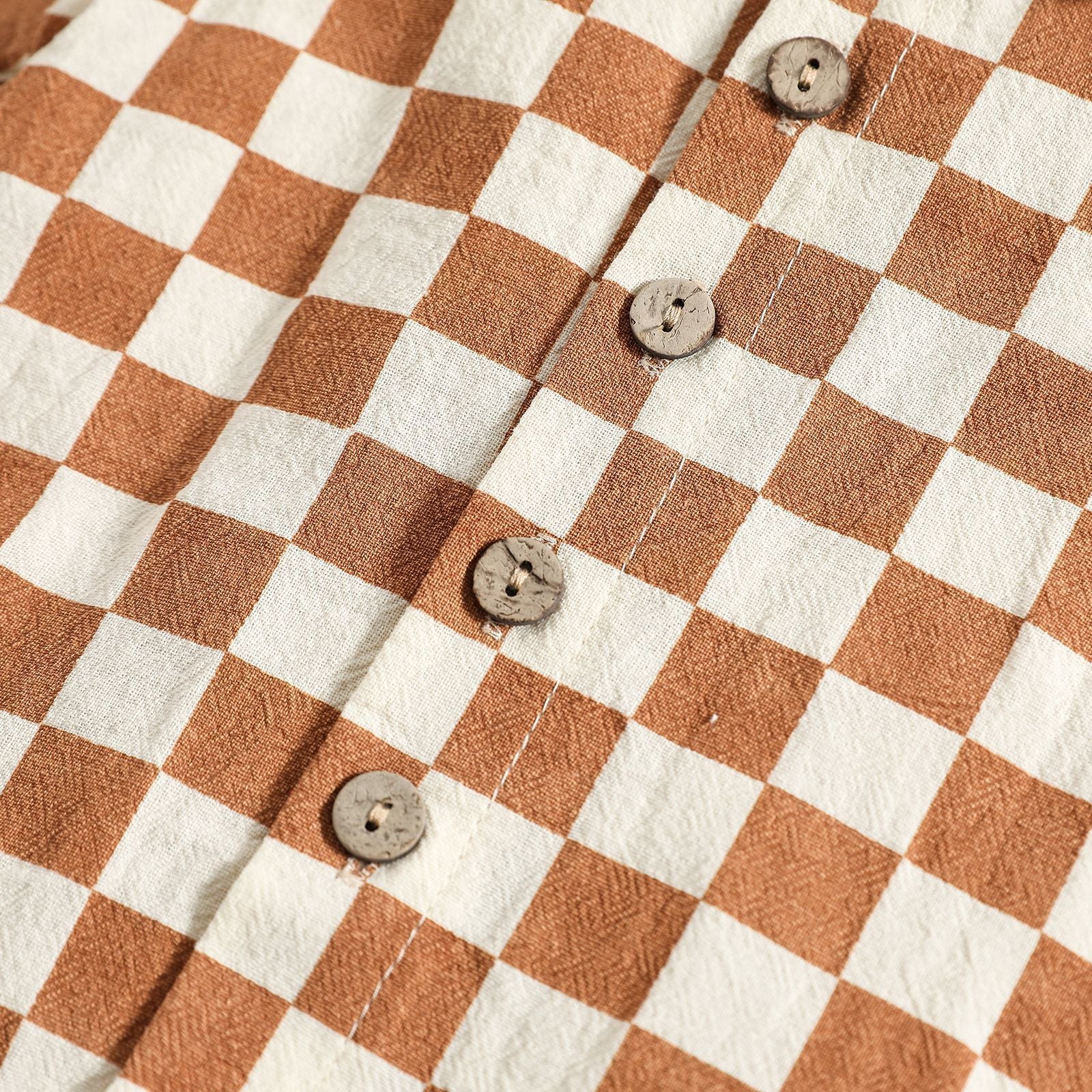 Cotton and Linen Short Sleeve Lapel Polo Shirt