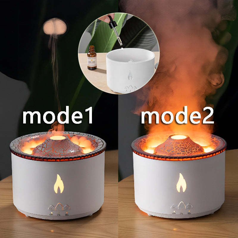 Ultrasonic Volcano Oil Humidifier Flame Aromatherapy Diffuser