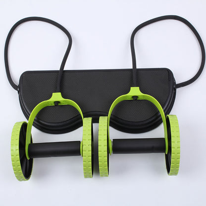 Double-Wheeled Abdominal Wheel with Pull Rope