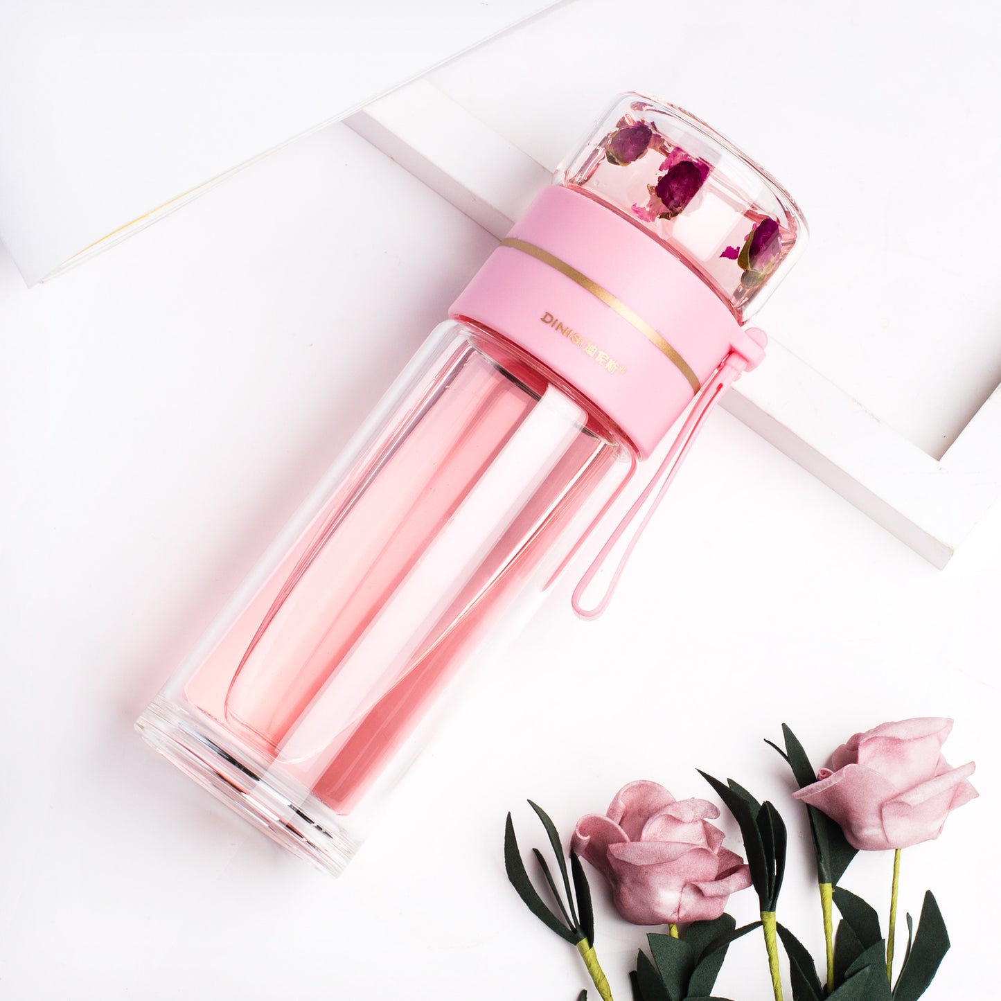 Glass Water Bottle with Tea Infuser