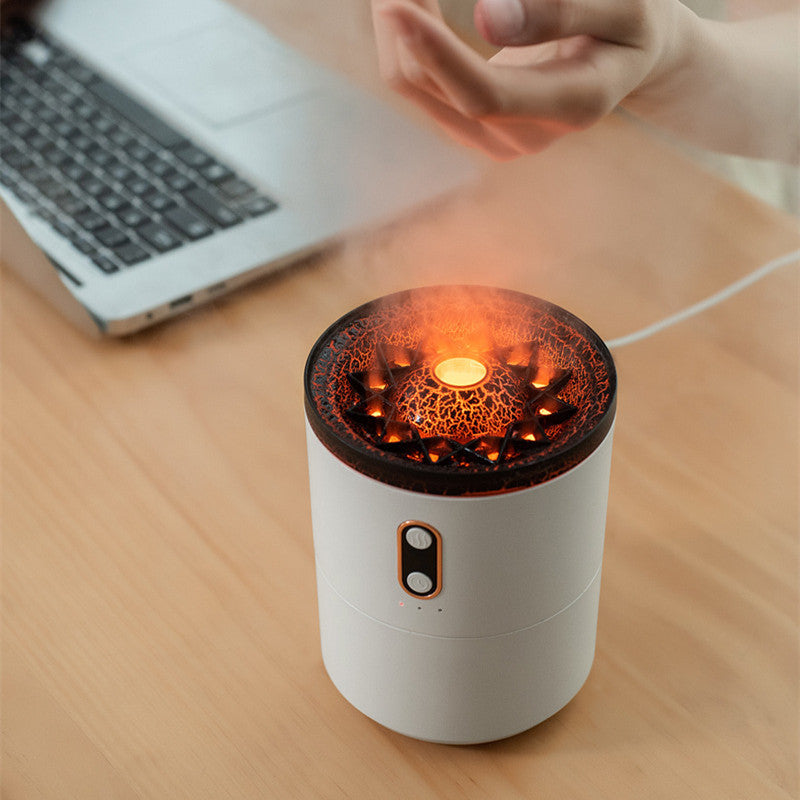 Ultrasonic Volcano Oil Humidifier Flame Aromatherapy Diffuser