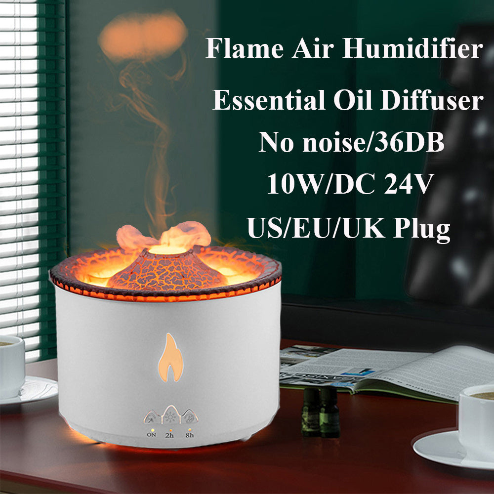 Ultrasonic Volcano Oil Humidifier Flame Aromatherapy Diffuser