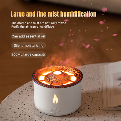 Ultrasonic Volcano Oil Humidifier Flame Aromatherapy Diffuser
