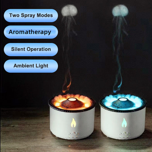 Ultrasonic Volcano Oil Humidifier Flame Aromatherapy Diffuser
